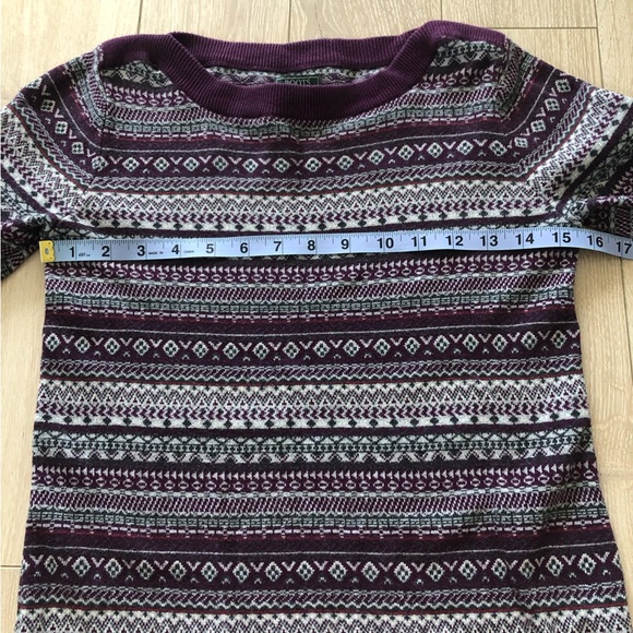 Roots Fair Isle Jacquard Light Sweater in Purple & Dark Gray Size XS - Picture 10 of 12